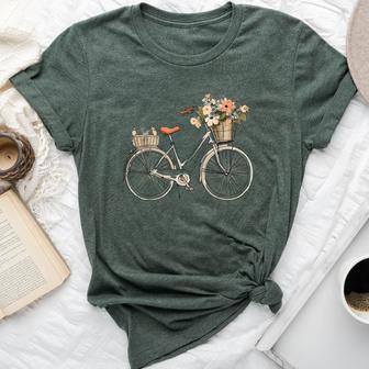Vintage Floral Bicycle Bella Canvas T-shirt - Thegiftio