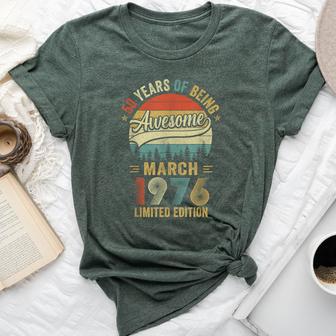 Vintage March 1976 Old 50Th Birthday Women Bella Canvas T-shirt - Thegiftio UK