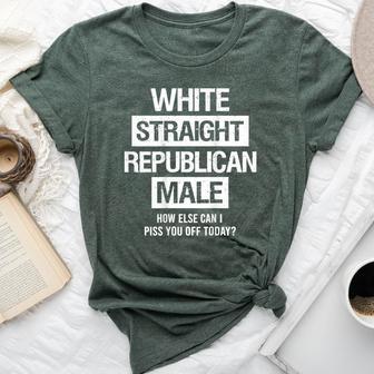 White Straight Republican Male Sarcastic Quote Bella Canvas T-shirt - Thegiftio UK