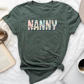 Wildflowers Nanny Floral Mother's Day Nanny Bella Canvas T-shirt - Thegiftio UK