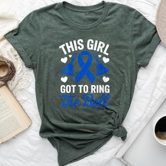 Women's This Girl Got To Ring The Bell Last Day Chemo Colon Cancer Bella Canvas T-shirt - Thegiftio UK