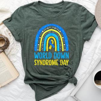 World Down Syndrome Day Awareness National T21 Month Rainbow Bella Canvas T-shirt - Thegiftio UK