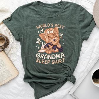 World's Best Grandma Sleep Yorkie Dog With Puppy Bella Canvas T-shirt - Thegiftio UK