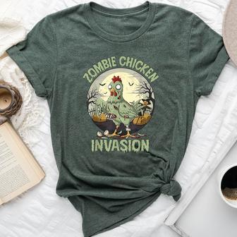 Zombie Chicken Invasion Halloween Bella Canvas T-shirt - Thegiftio UK