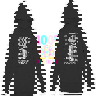 100 Days Preschool Pencil 100th Day Of School Retro Disco Unisex Hoodie | Mazezy