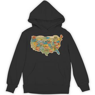 100Th Anniversary Americana Highway Travel Map 1926 2026 Hoodie - Thegiftio UK