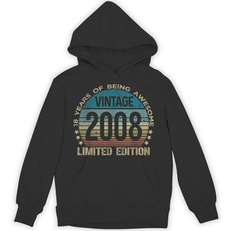 18 Year Old Vintage 2008 Limited Edition 18Th Birthday Hoodie - Thegiftio UK