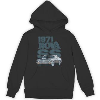 1971 71 Chevys Nova 2 Classic Car Old School Muscle Car Hoodie - Thegiftio UK