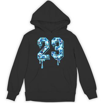 23 Drip Camo Gamma Blue Outfits Matching Hoodie | Mazezy