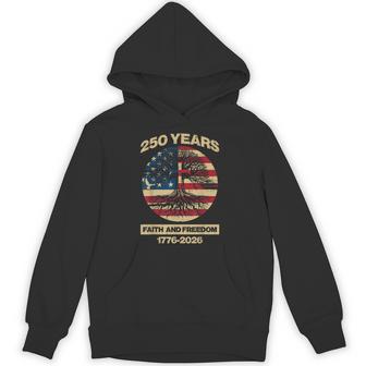 250 Years Faith Freedom Tree Cross 250Th Anniversary Usa Men Hoodie | Seseable CA