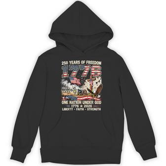 250 Years Of Freedom 1776 One Nation Under God Usa Flag Hoodie - Thegiftio UK