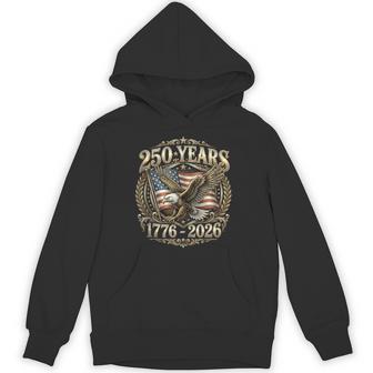250 Years Of Independence Usa Patriotic Eagle Anniversary Hoodie - Thegiftio UK