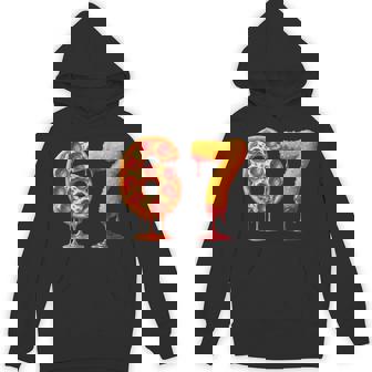 6 7 Pizza Nugget Meme Six Seven 67 Food Lovers Unisex Hoodie | Mazezy