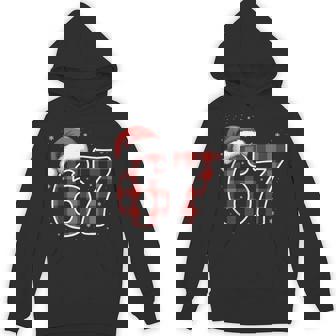 67 Christmas Meme Plaid Santa Holiday Humor Gen Alpha Hoodie - Monsterry