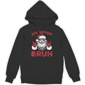 67 Meme 6 7 Christmas Santa Rock On Six Seven Bruh Hoodie - Thegiftio UK