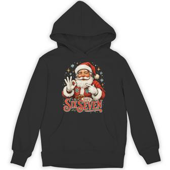 67 Meme Humor 6-7 Santa Says Christmas 67Th Birthday Hoodie - Thegiftio UK