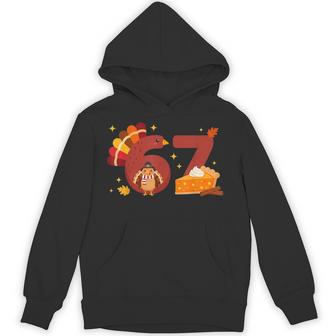 67 Meme Six Seven Pumpkin Pie Turkey Thanksgiving Hoodie - Monsterry