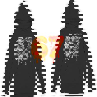 67 Six Seven Pizza & Chicken Nugget 6-7 Meme Unisex Hoodie | Mazezy