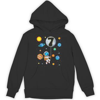 7 Years Old Astronaut Space Astronomy 7Th Birthday Party Hoodie | Mazezy