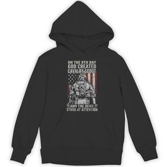 On The 8Th Day God Created Cavalry Scout Us Veteran Hoodie - Thegiftio UK