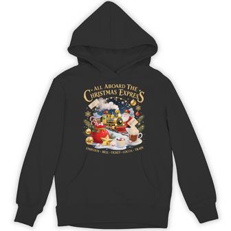 All Aboard The Christmas Express Train Santa Holiday Hoodie - Thegiftio UK