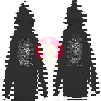 Afro American Samurai Warrior Katana Anime Red Moon Hoodie - Monsterry