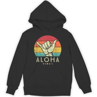 Aloha Hawaii Shaka Surf Hand Retro Hawaiian Hoodie - Thegiftio UK