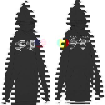 America American US Senegal Senegalese Hearts DNA Flag Day Unisex Hoodie | Mazezy