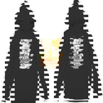 Anime Cat Ramen Japanese Cat Graphic Anime Hoodie - Thegiftio