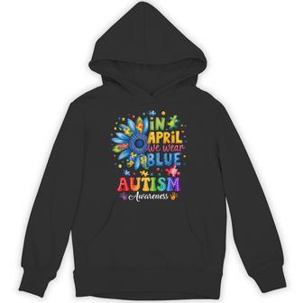 In April We Wear Blue Autism Puzzle Autism Awareness Hoodie | Seseable UK