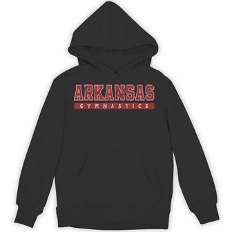 Arkansas Gymnastics Red Vintage Text Hoodie - Thegiftio UK