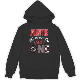 Auntie Of The Fast One Birthday 1St Race Car Family Hoodie - Thegiftio UK