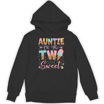 Auntie Of The Two Sweet 2Nd Birthday Summer Ice Cream Hoodie - Thegiftio UK