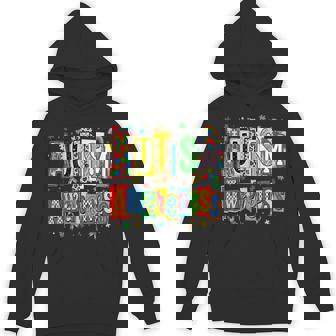 Autism Awareness Ribbon Puzzle Autism Support Squad Family Hoodie - Seseable