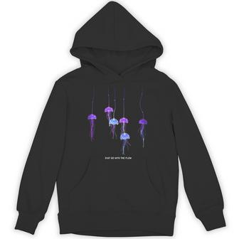 Awesome Cute Underwater Fish Sea Just Go With Flow Jellyfish Hoodie - Thegiftio UK