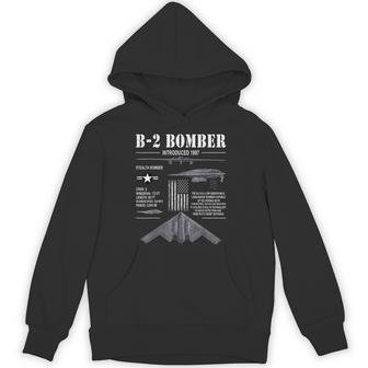 B-2 Bomber Stealth Airplane Schematic American Flag B2 Hoodie - Monsterry