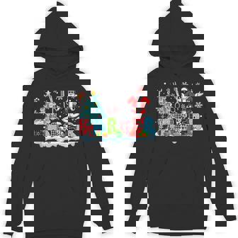 Barber Colorful Leopard Christmas Santa Sunglasses Job Team Unisex Hoodie | Mazezy