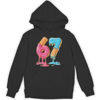Baseball 67 Ice Cream Drip Six Seven Number 67Th Bday Hoodie | Mazezy