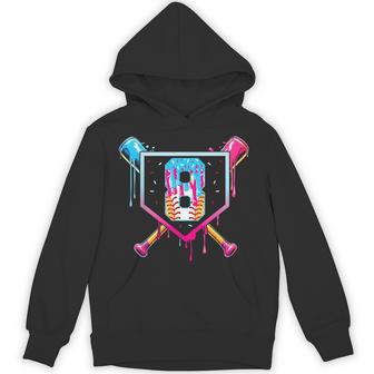 Baseball 8 Year Old Ice Cream Drip 8Th Birthday Boy 8 Hoodie | Mazezy