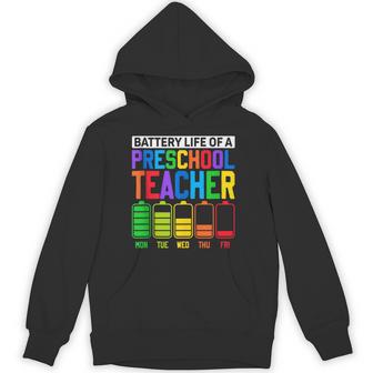 Battery Life Of a Preschool School Teacher For School Week Tank Top Unisex Hoodie | Mazezy