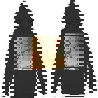 Beach Palm Trees Retro Vintage Waves Ocean Sky Vacation Unisex Hoodie | Mazezy