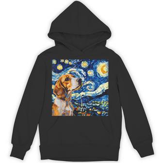 Beagle Dog Van Gogh Style Starry Night Hoodie - Thegiftio UK
