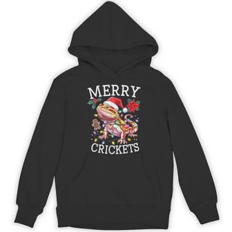Bearded Dragon Christmas Lights Merry Crickets Hoodie - Monsterry