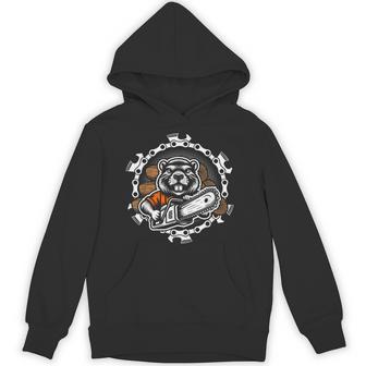 Beaver Lumberjack Forest Worker Chainsaw Wood Hoodie - Seseable