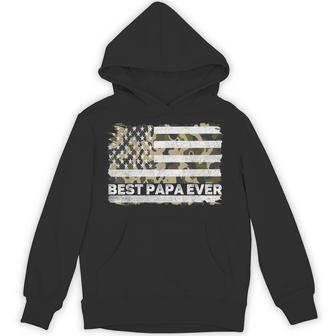 Best Papa Ever Grandpa Camo American Flag Fathers Day Hoodie | Mazezy
