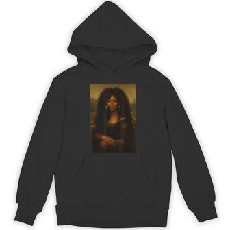 Black Mona Lisa Afro African American Melanin Black History Hoodie - Monsterry