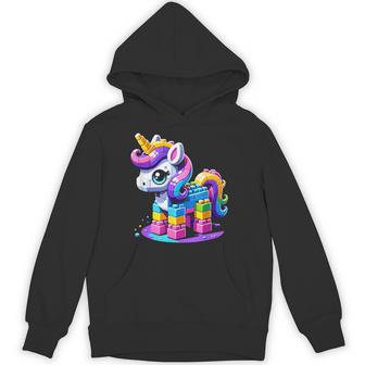 Block Building Unicorn Lover Master Builder Bricks Hoodie - Thegiftio