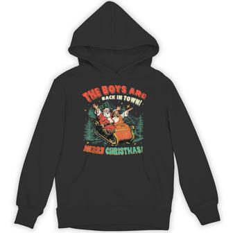 The Boys Are Back In Town Christmas Christian Santa Jesus Unisex Hoodie | Mazezy