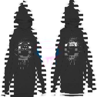 Boys Football Drip Graphics Football Player Fans Black Small Hoodie - Monsterry