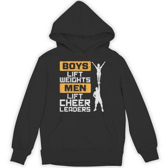 Boys Lift Weights Cheerleader Cheerleading Male Hoodie - Thegiftio UK